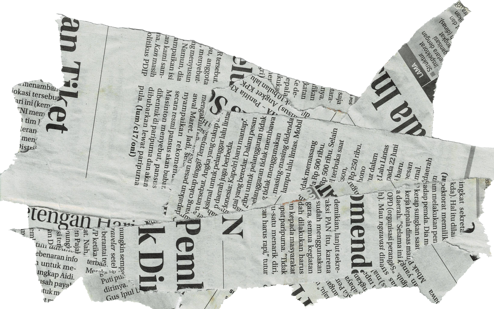 Ripped Newspaper